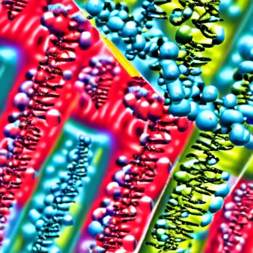 Image similar to amino acids attacking DNA strands