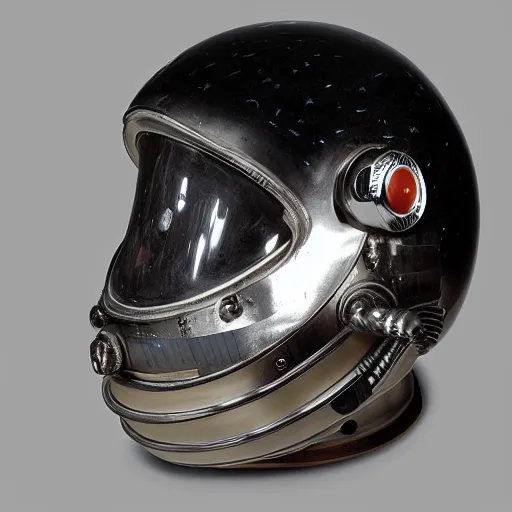 Prompt: a astronaut helmet in the style of H. R. giger