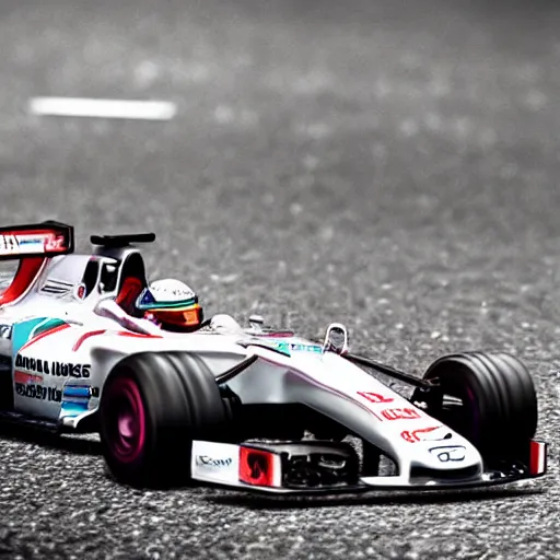 Prompt: Lewis Hamilton as a young boy, driving a toy car, photorealistic, detailed photography