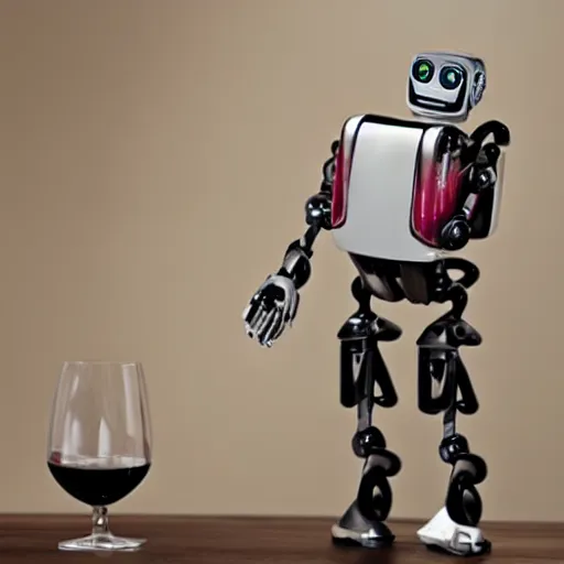 Image similar to a robot drinking wine