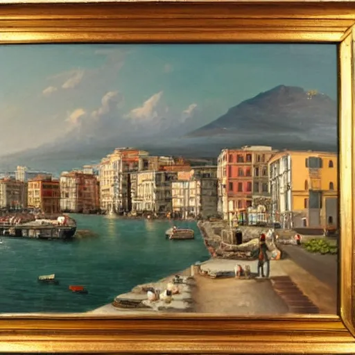 Prompt: oil painting of naples by harold weston