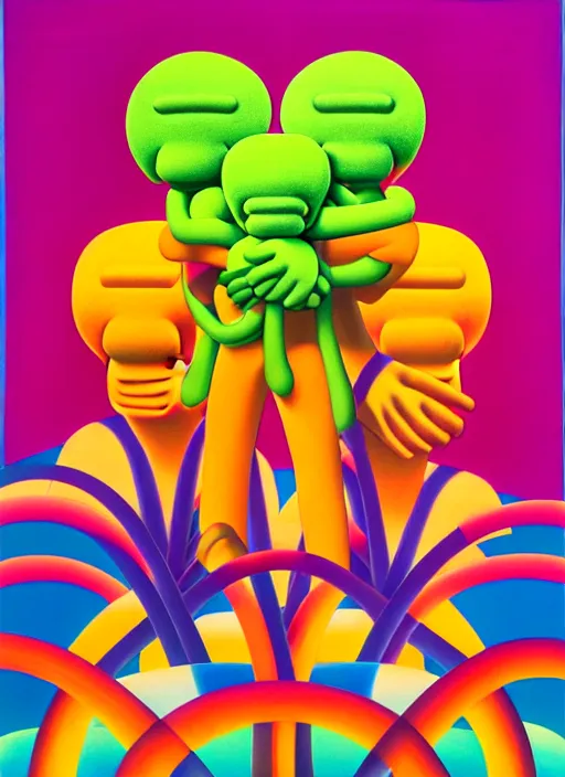 Image similar to flower men by shusei nagaoka, kaws, david rudnick, airbrush on canvas, pastell colours, cell shaded, 8 k