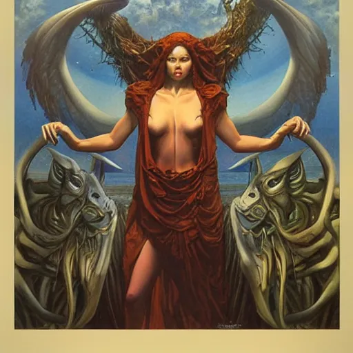 Image similar to an amazing masterpiece of art by gerald brom zendaya