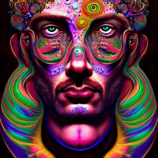 Prompt: An extremely psychedelic portrait of a King, surreal, LSD, face, detailed, intricate, elegant, lithe, highly detailed, digital painting, artstation, concept art, smooth, sharp focus, illustration