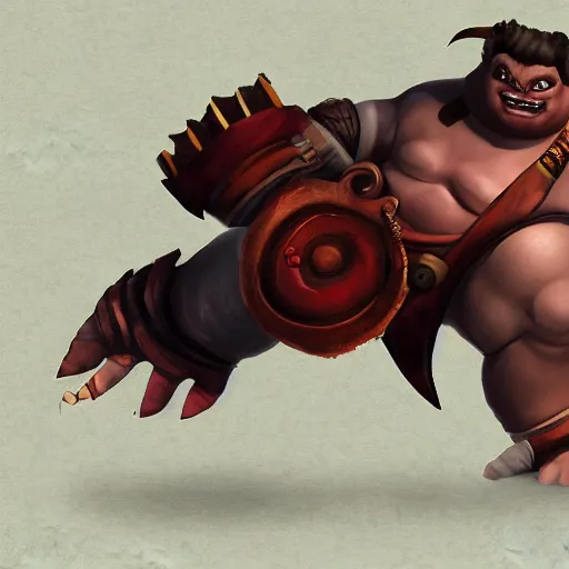 Image similar to pudge from dota 2, detailed