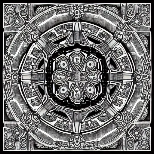 Image similar to intricate, lots of parts, high detail, sacred geometry, line art