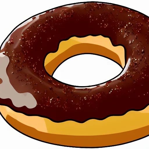 Image similar to a png transparent image of a donut, detailled, 4 k, in - frame, flat drawing