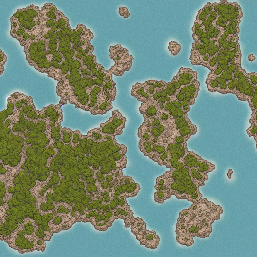 Prompt: an island surrounded by ocean, in the style of inkarnate, 8k