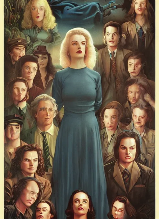 Prompt: twin peaks poster art, the spirit thats the physical manifestation embodiment of the concept of kopfkino, old retro pulp, by michael whelan, rossetti bouguereau, artgerm, nostalgic, old fashioned