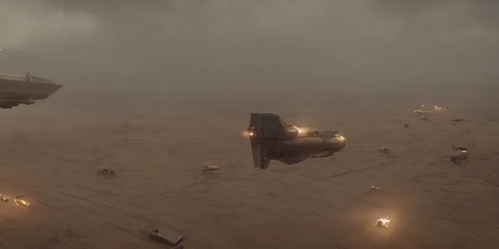 Image similar to screenshot from a renaissance airship cyberpunk cinematic masterpiece, sandstorm, fps, cinematography, photo, photography, 4 k, by greg rutkowski, roger deakins