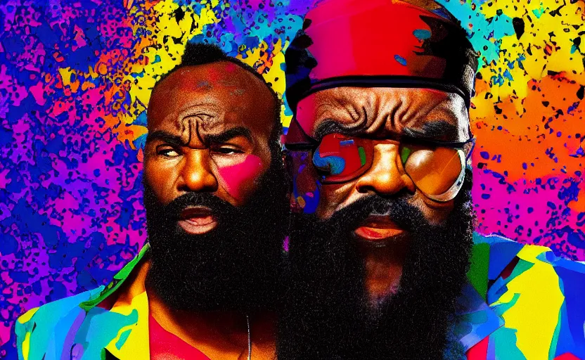 Prompt: mr. t pitying all the fools, vibrant color, stylized photo, digital art