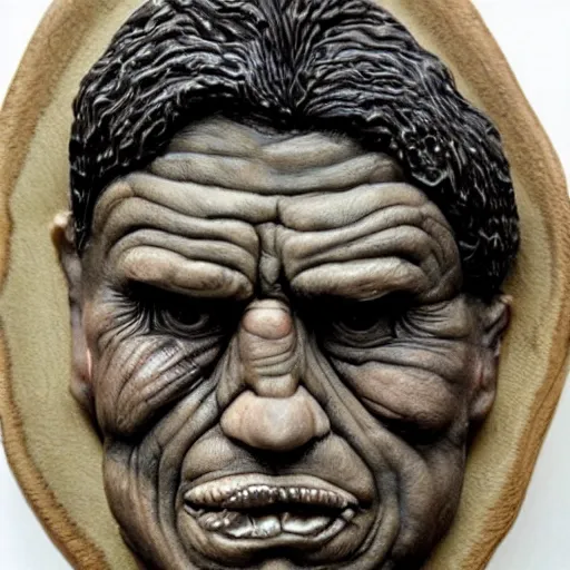 Image similar to POTUS cast in resin, in the style of HR Giger