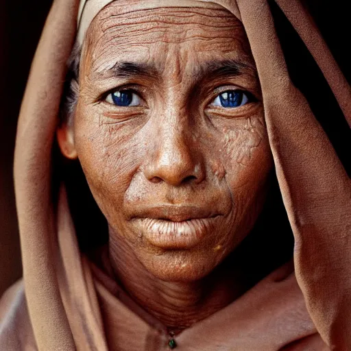 Prompt: a famous female's portrait, natural look, skin texture, extremely detailed, by steve mccurry,