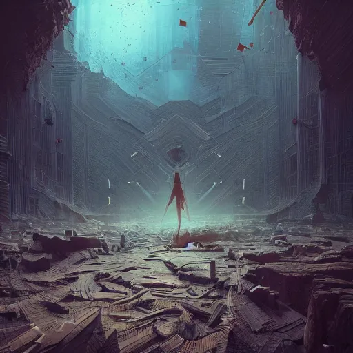 Prompt: the end of time, intricate, abstract, magical, wacky, dreadful, horror, bizzare, dystopian, concept art by Tooth Wu, by WLOP, by Beeple, by Dan Mumford, by Greg Rutkowski, Octane Render, digital painting highly detailed, trending on Artstation