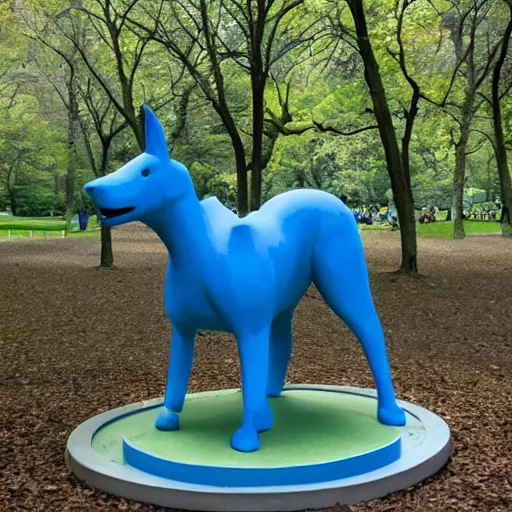 Image similar to Maquette of Bluey in Central Park