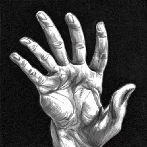 Prompt: detailed study of a human hand, flickr