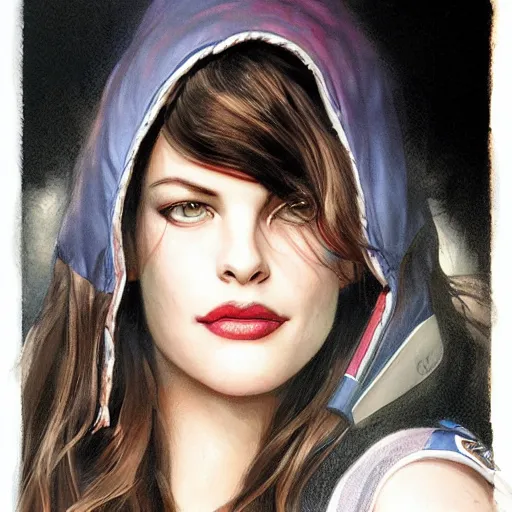 Image similar to liv tyler 2 0 - years old, highly detailed, crazy aerosmith, young, by artgerm and greg rutkowski