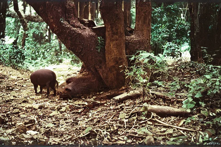 Image similar to a photo of a hitmonlee boar in its natural habitat, kodak ektachrome e 1 0 0 photography