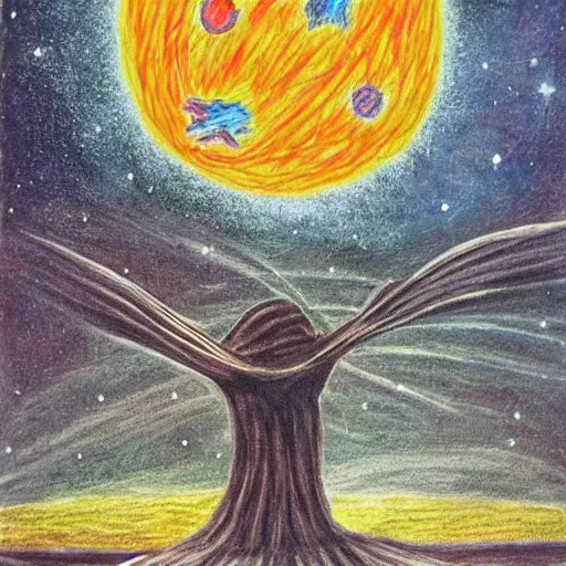 Image similar to the end of the universe, children's drawing