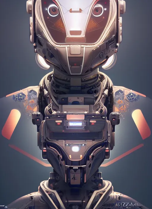 Image similar to symmetry!! portrait of a robot astronaut, floral! horizon zero dawn machine, intricate, elegant, highly detailed, digital painting, artstation, concept art, smooth, sharp focus, illustration, art by artgerm and greg rutkowski and alphonse mucha, 8 k