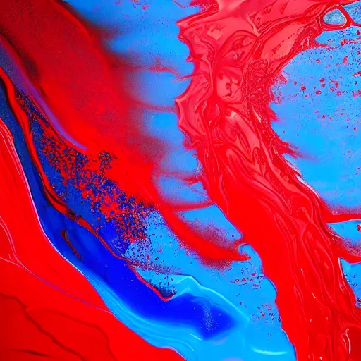 Image similar to a red and blue fluid