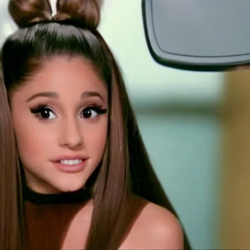 Image similar to ariana grande in 1976 tv commercial holding a phone 4k