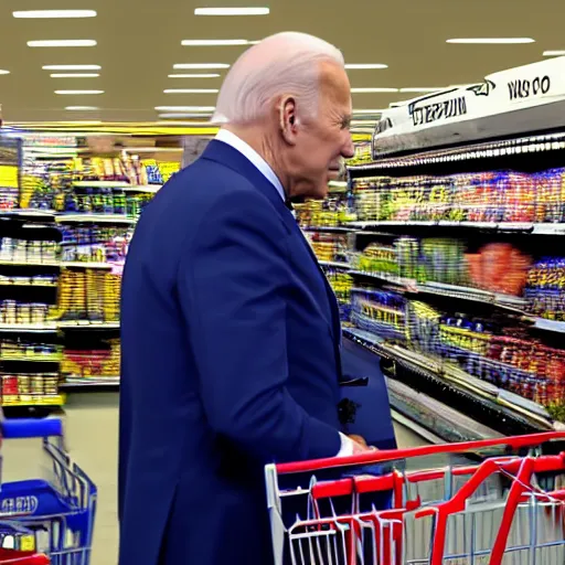 Prompt: Joe Biden punching a fat man at the supermarket, 8K, high quality, highly detailed