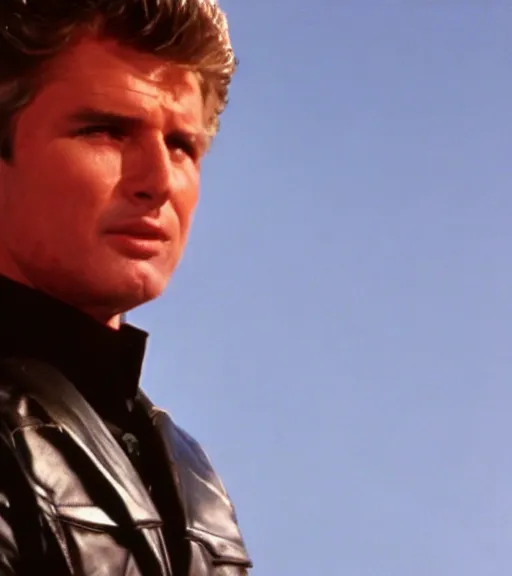 Prompt: a close - up, color cinema film still of knight rider, cinematic.