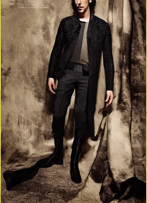 Image similar to adam driver star wars stylish dress fashion magazine photoshoot, professional photography, intricate clothing