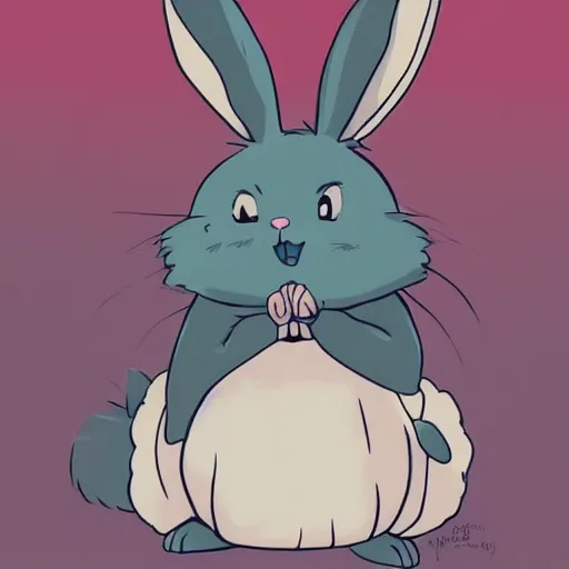 Prompt: a fluffy bunny, cute, soft, cartoon drawing, studio ghibli, artstation