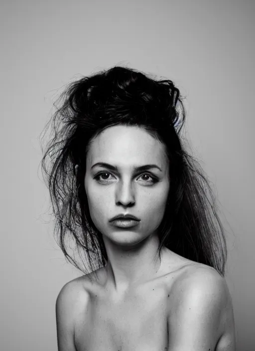 Prompt: a portrait of a woman by justin ridler