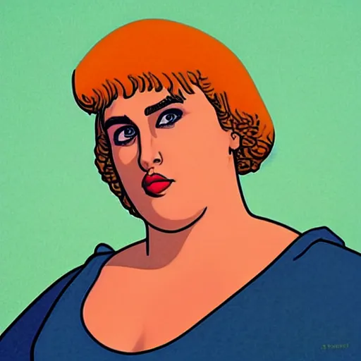 Prompt: “ rebel wilson retro minimalist portrait by jean giraud, moebius starwatcher comic, 8 k ”