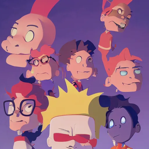 Image similar to face icon stylized minimalist rugrats, loftis, cory behance hd by jesper ejsing, by rhads, makoto shinkai and lois van baarle, ilya kuvshinov, rossdraws global illumination