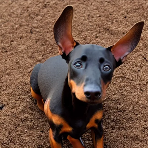 Image similar to photo of a doberman ant hybrid