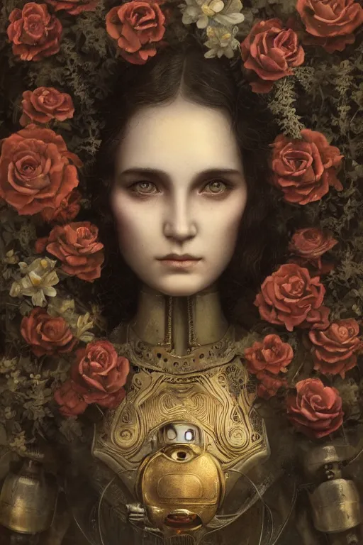 Image similar to a beautiful ultradetailed vintage photo of an xolo, by tom bagshaw and anna dittman, portrait, vignette, 3 5 mm lens, golden ratio composition, detailed faces, studio photography, very detailed, robot dogs overgrown with flowers, artstation, 8 k, highly coherent