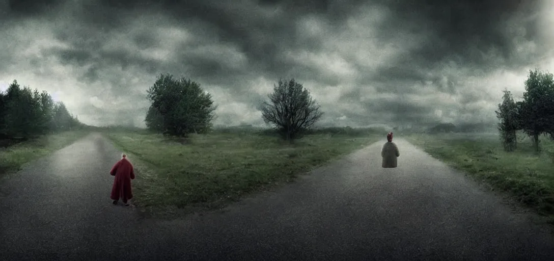 Prompt: imagine there's no heaven. it's easy if you try. please, dream of a perfect world because i can't, i'm too tired and hurt to do it my self. hyper realistic, cinematic, warm light, gloomy mood, 4 k, film, in the style of michel gondry's videoclip