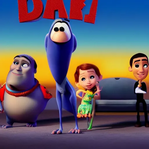 Image similar to pixar movie about drake