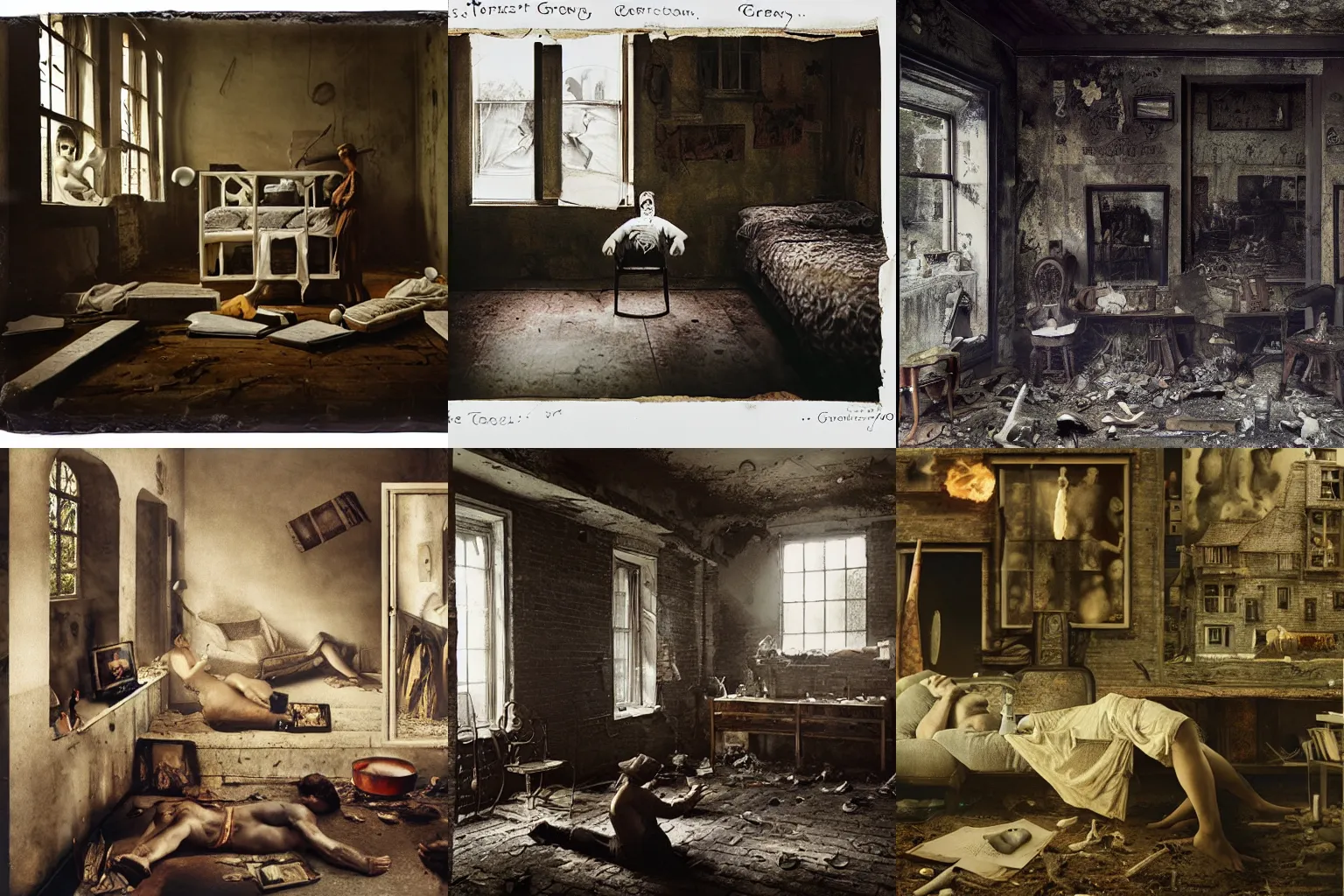 Prompt: the best lack all conviction, by gregory crewdsonand georg grosz