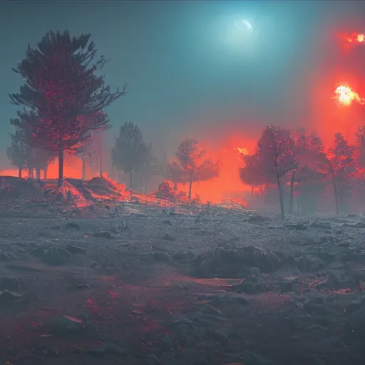 Prompt: a 4k image of the end of the world made by Simon Stålenhag, volumetric lighting, 4k, realistic, octane render, unreal engine,