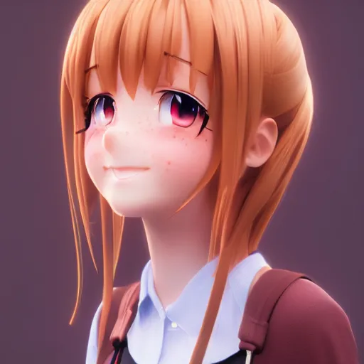 😄 Peaceful Smile Anime Face (3D) 😄