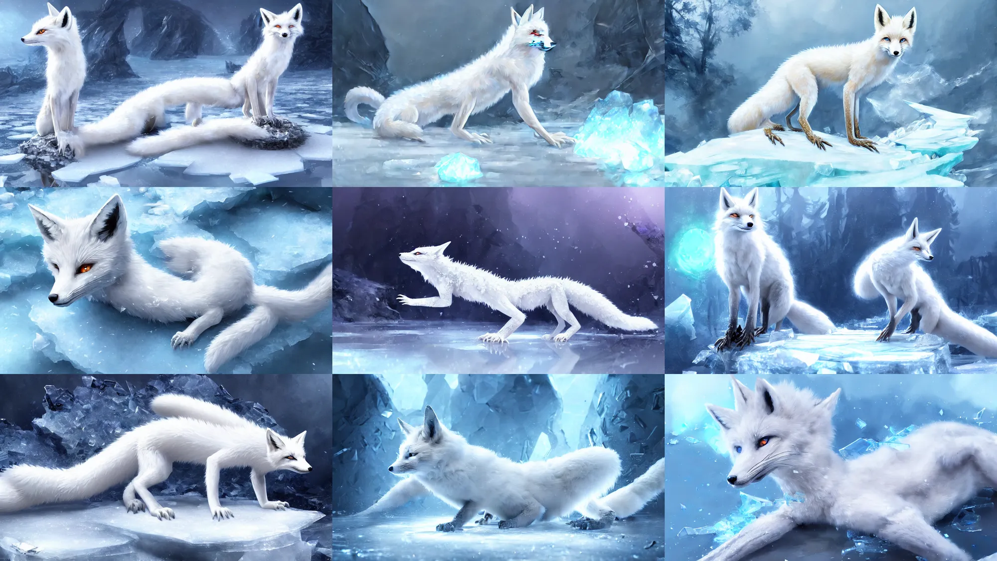 white anime fox lizard frozen in an ice floe, made of | Stable Diffusion |  OpenArt