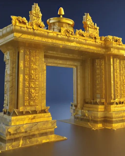 scientifically realistic render scifi golden altar to