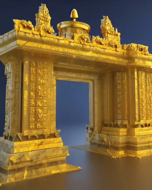 scientifically realistic render scifi golden altar to, Stable Diffusion