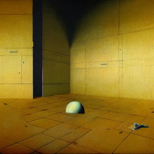 Prompt: painting of a syd mead scifi ancient civilzation empty room, beksinski