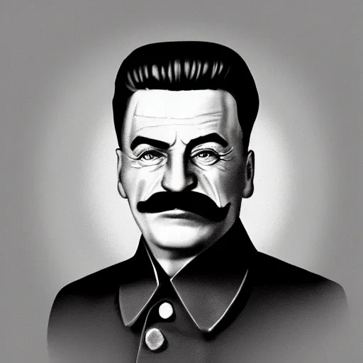 Image similar to digital art of stalin, elegant