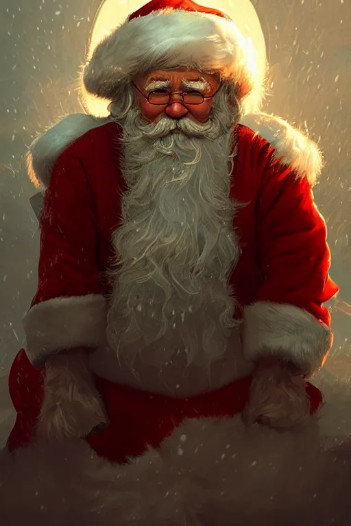 Prompt: portrait, portrait of a Kind Santa Clause, dramatic lighting, cinematic, establishing shot, extremly high detail, photo realistic, cinematic lighting, post processed, concept art, artstation, matte painting, style by eddie mendoza, raphael lacoste, alex ross