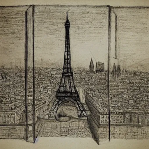 Image similar to realistic sketch of paris by leonardo da vinci