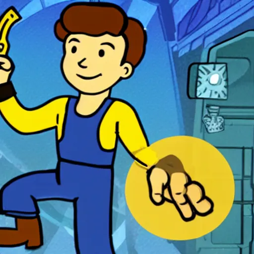 Image similar to vault boy, csolrac