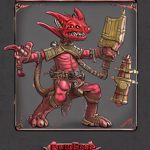 Image similar to Red Kobold Artificer. D&D Character Commission, RPG Artwork