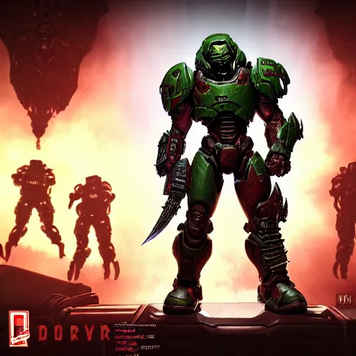 Image similar to doom slayer from doom eternal, photography